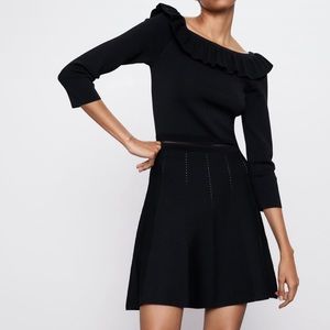 Zara knit ruffle dress